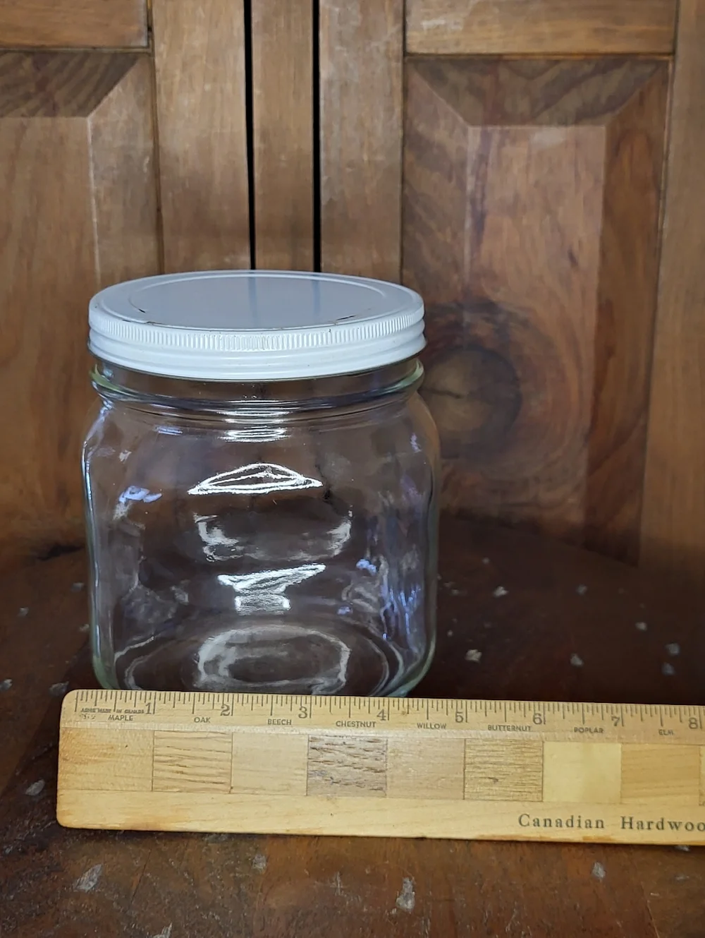 Clear Glass Storage Jar with White Screw Lid - Picture 6 of 12